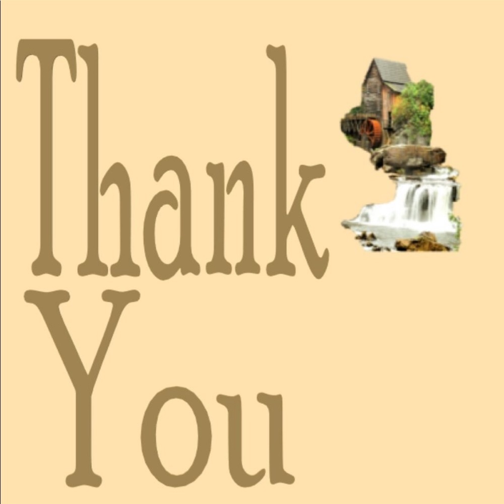 100 (2x2 Inch) Square Stickers, Grist Mill, Full Color, High Gloss, Thank You - Picture 2 of 2